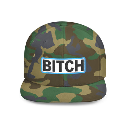 BITCH Embroidered Snapback Hat | Funny Statement Cap | Bold Streetwear Flat Bill | Conversation Starter Gift