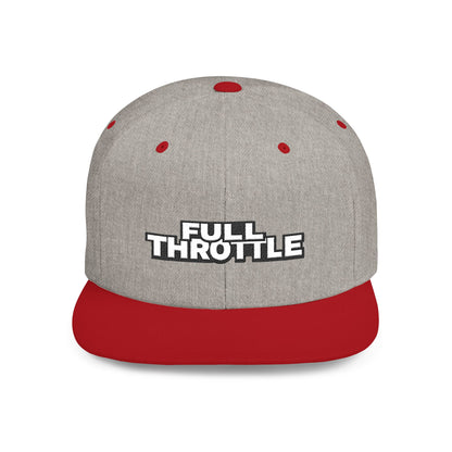 FULL THROTTLE Embroidered Flat Bill Snapback Cap | Bold Motorsport Hat | Streetwear Baseball Cap