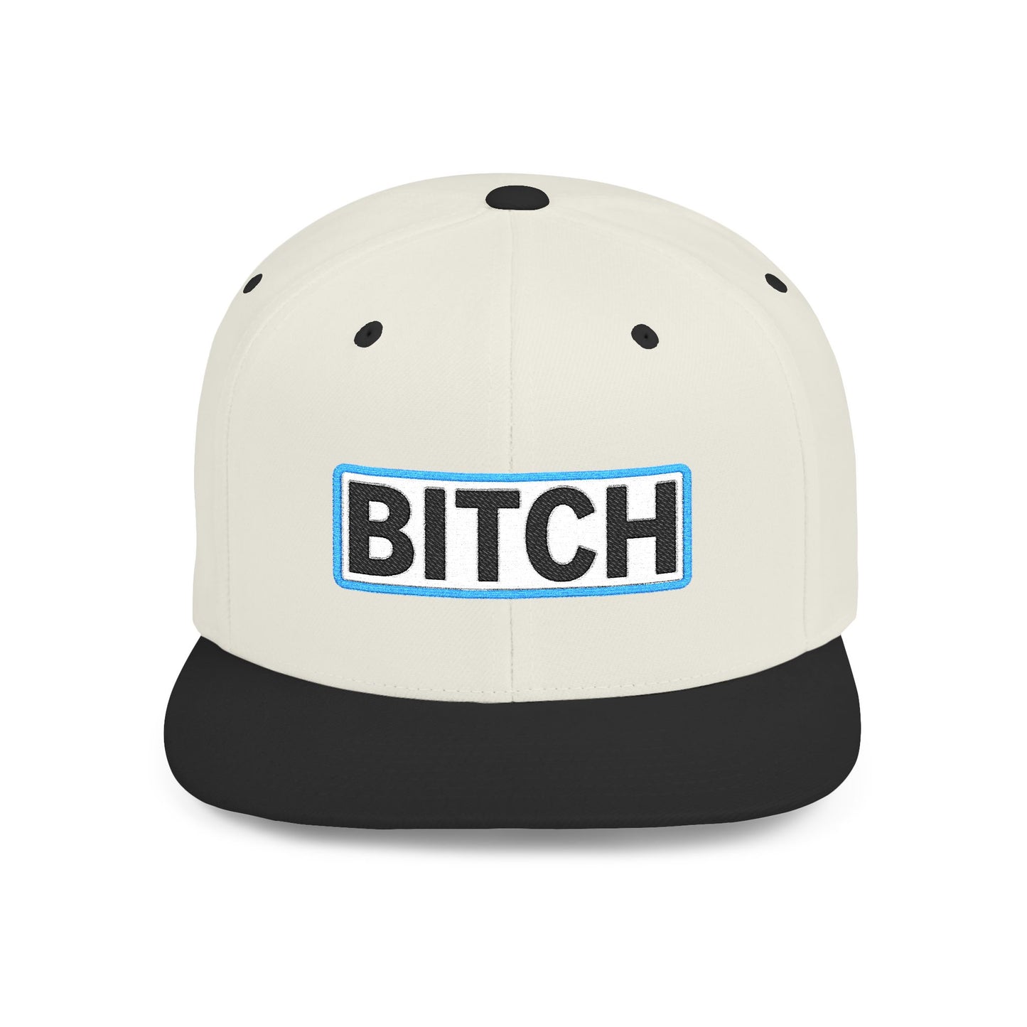 BITCH Embroidered Snapback Hat | Funny Statement Cap | Bold Streetwear Flat Bill | Conversation Starter Gift