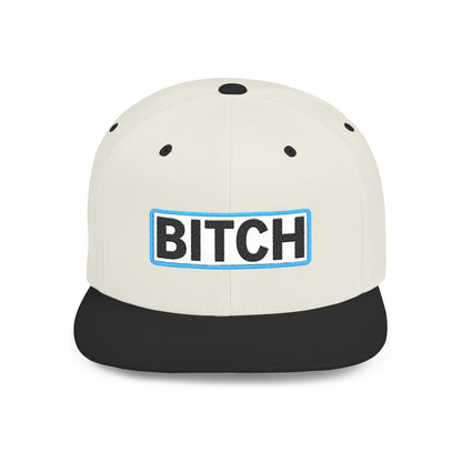 BITCH Embroidered Snapback Hat | Funny Statement Cap | Bold Streetwear Flat Bill | Conversation Starter Gift