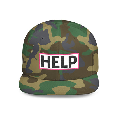 HELP Embroidered Snapback Hat | Funny Trucker Cap | Sarcastic Streetwear Hat | Festival & Everyday Cap Gift