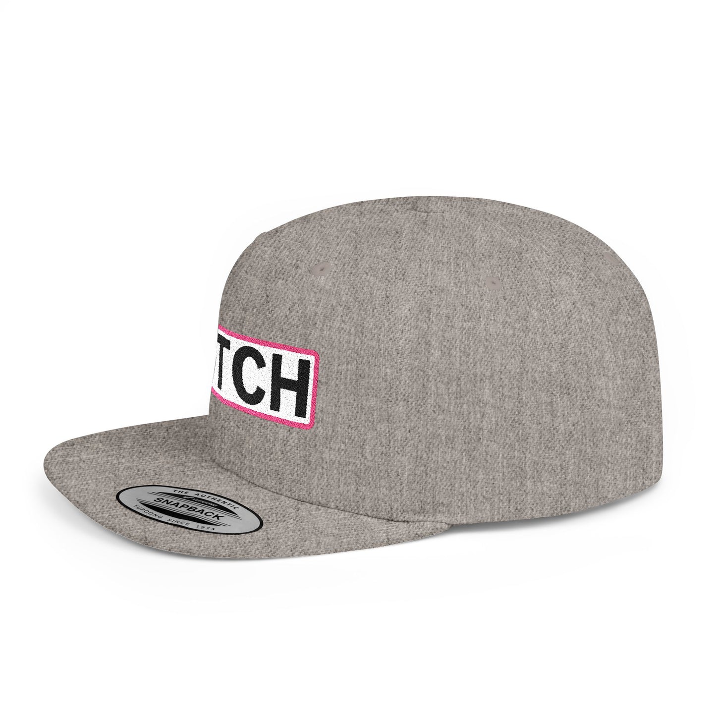 BITCH Embroidered Snapback Hat | Funny Statement Cap | Bold Streetwear Flat Bill | Conversation Starter Gift