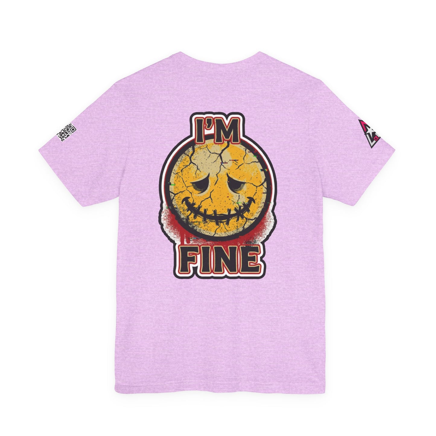 I'M FINE Cracked Smile Graphic T-Shirt | Dark Humor Tee | Halloween Shirt | Streetwear Graphic Tee | Unisex Shirt