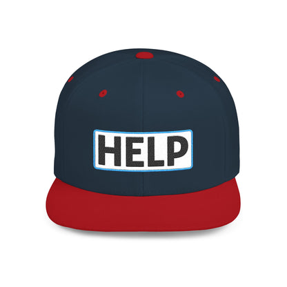 HELP Embroidered Snapback Hat | Funny Trucker Cap | Sarcastic Streetwear Hat | Festival & Everyday Cap Gift