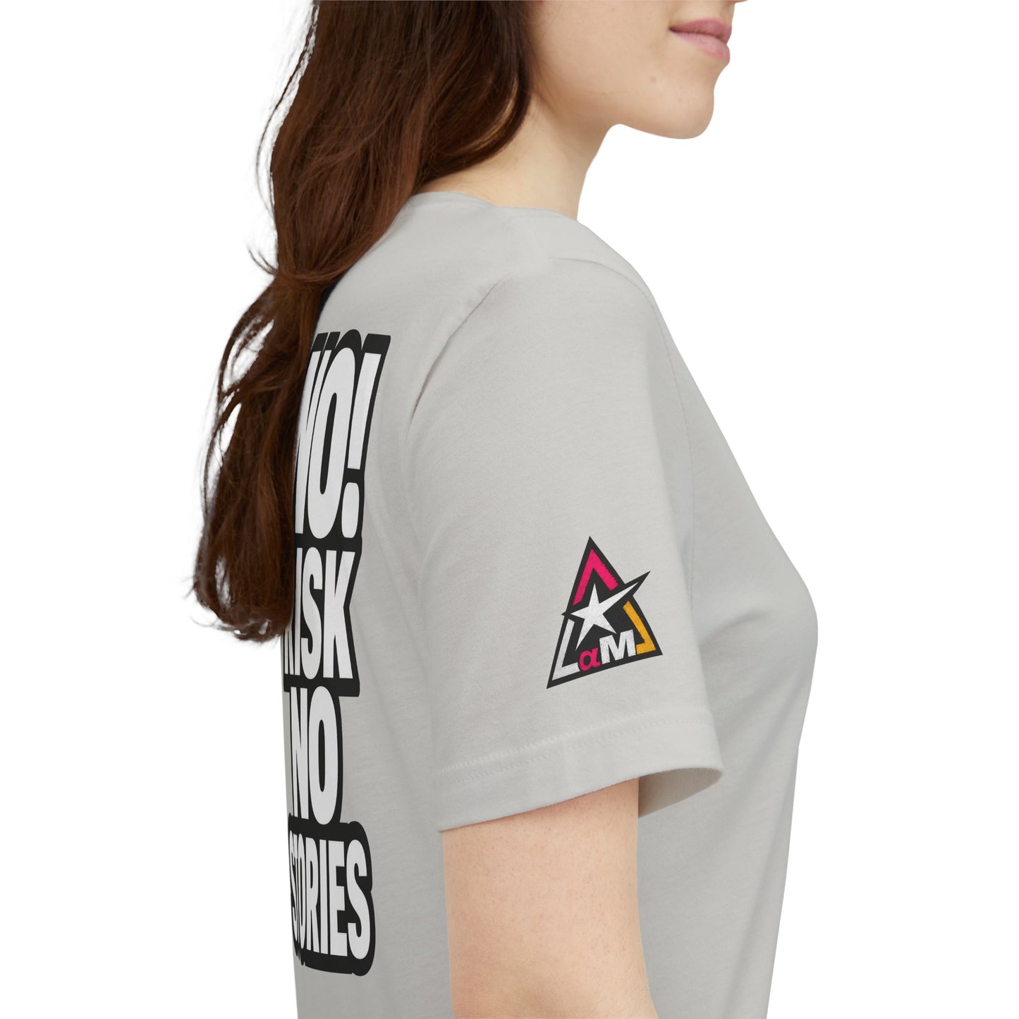 No Risk No Stories – Bold Motivational Graphic TeeNo Risk No Stories – Bold Motivational Graphic Tee