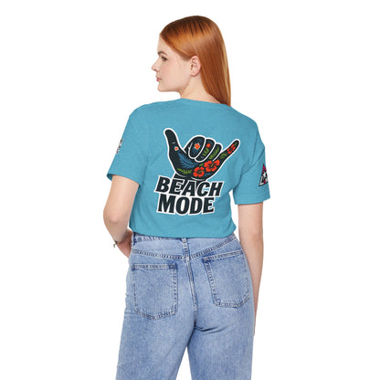 Beach Mode Graphic T-Shirt | Shaka Hand Tropical Tee | Summer Streetwear