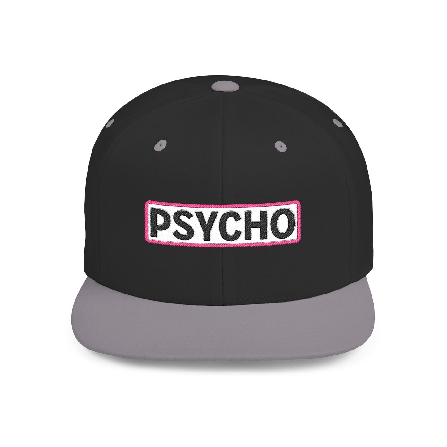 PSYCHO Embroidered Snapback Hat | Funny Statement Cap | Bold Streetwear Flat Bill | Conversation Starter Gift