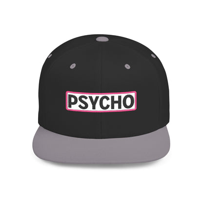 PSYCHO Embroidered Snapback Hat | Funny Statement Cap | Bold Streetwear Flat Bill | Conversation Starter Gift