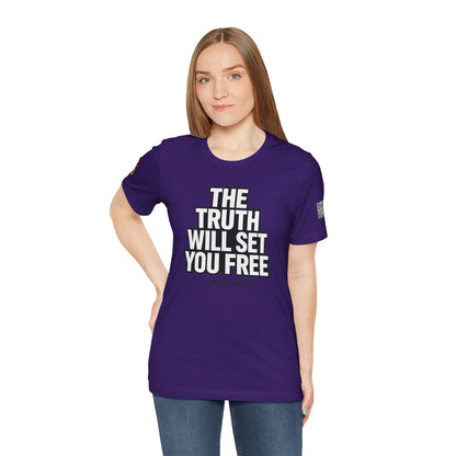 The Truth Will Set You Free Graphic T-Shirt | John 8:32 Christian Tee | Faith Streetwear Shirt