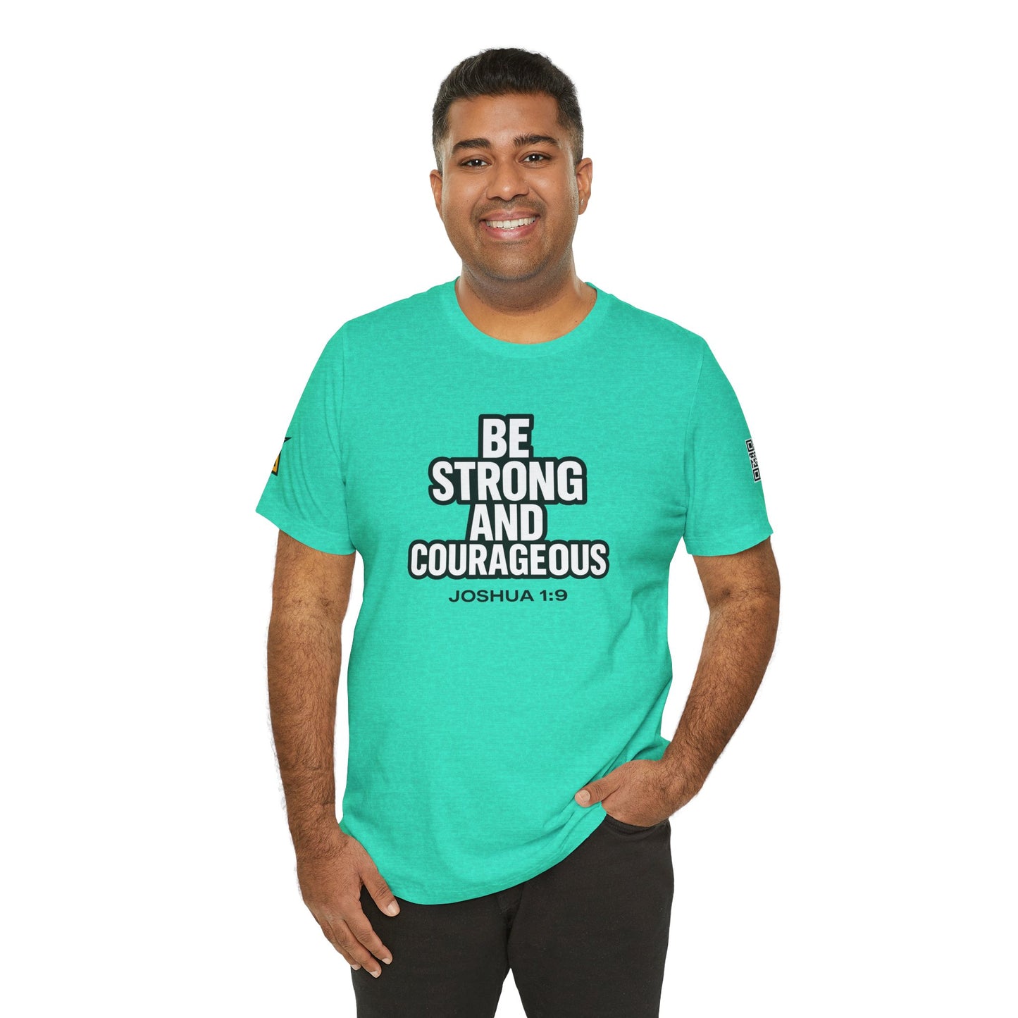 Be Strong and Courageous Graphic T-Shirt | Joshua 1:9 Christian Tee | Faith & Strength Streetwear