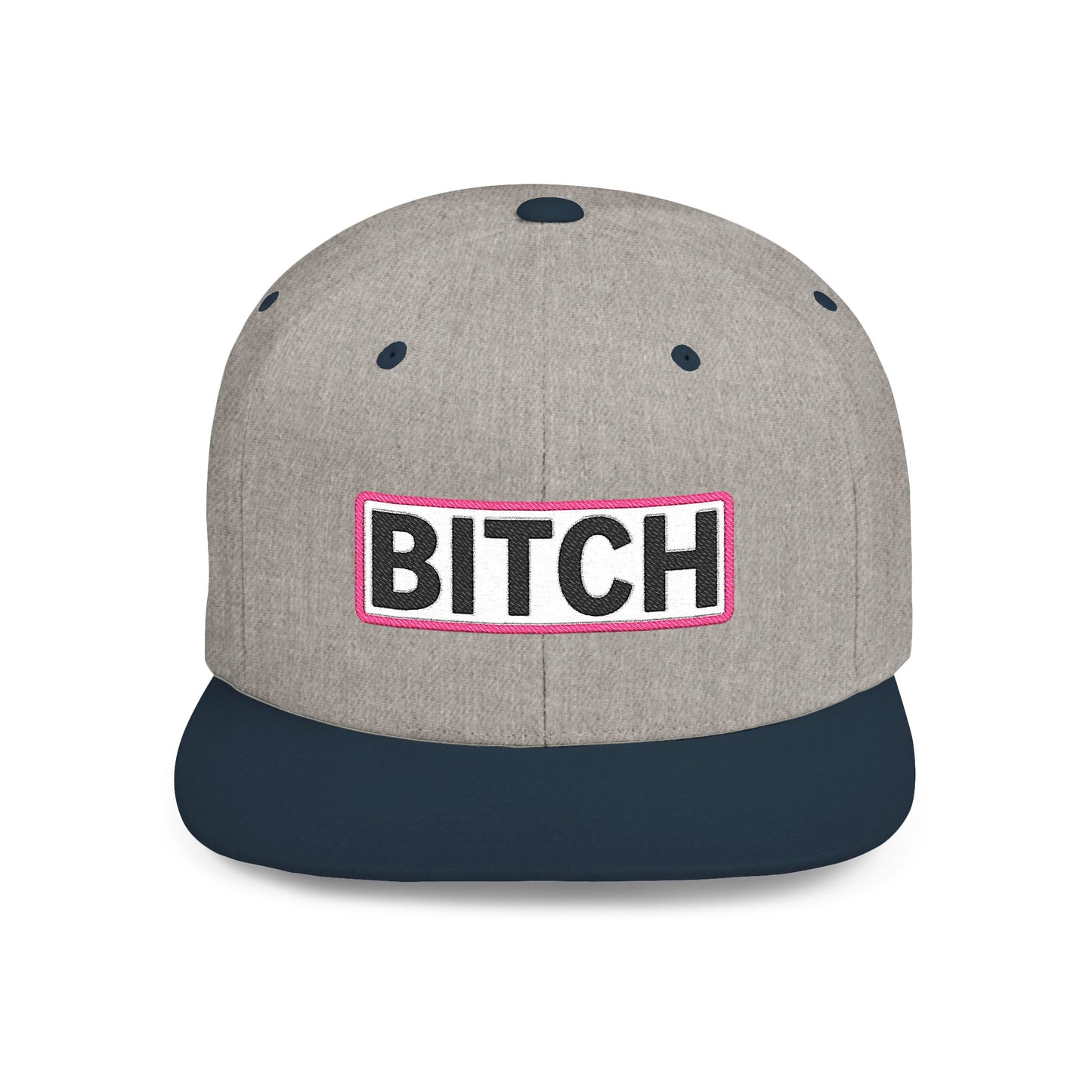 BITCH Embroidered Snapback Hat | Funny Statement Cap | Bold Streetwear Flat Bill | Conversation Starter Gift