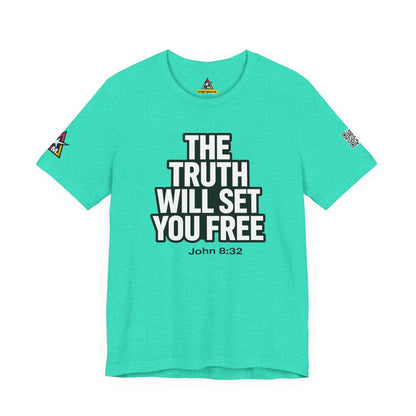 The Truth Will Set You Free Graphic T-Shirt | John 8:32 Bible Verse Tee | Christian Streetwear
