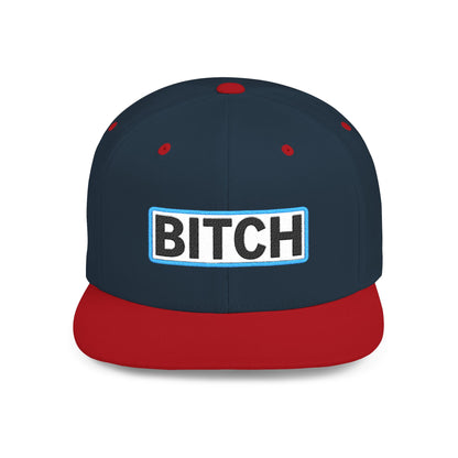 BITCH Embroidered Snapback Hat | Funny Statement Cap | Bold Streetwear Flat Bill | Conversation Starter Gift