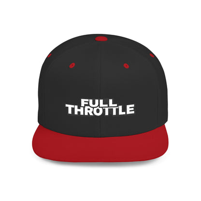 FULL THROTTLE Embroidered Flat Bill Snapback Cap | Bold Motorsport Hat | Streetwear Baseball Cap