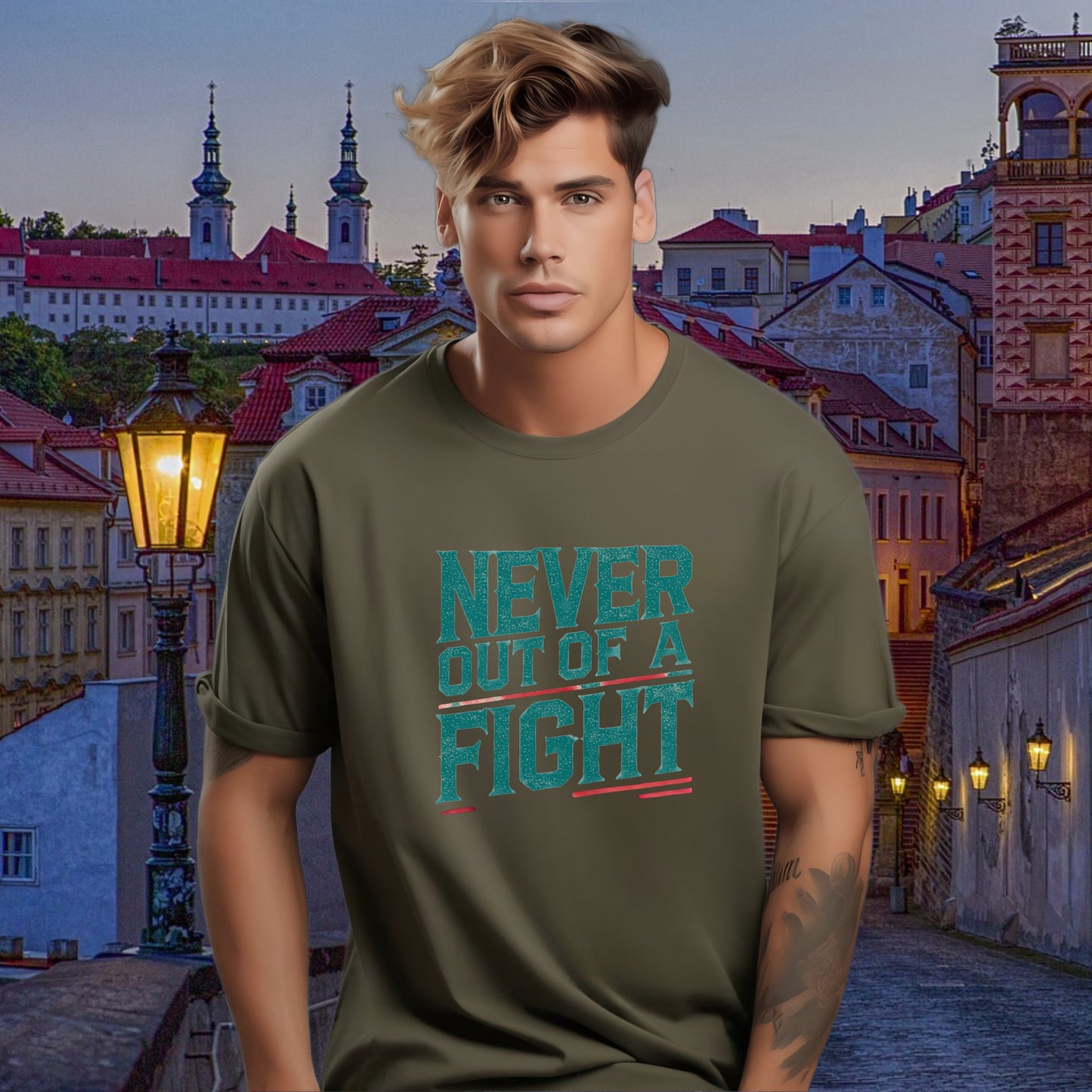 Never Out of a Fight Design T-shirt product type