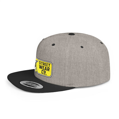 AM Streetwear Co. Embroidered Snapback Hat | Premium Streetwear Cap | Modern Logo Flat Bill Hat | Everyday Lifestyle Cap