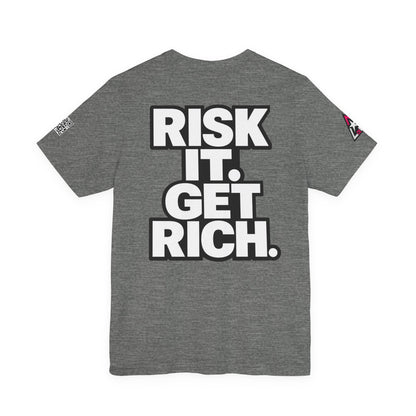 Risk It. Get Rich. – Bold Motivational Graphic Tee
