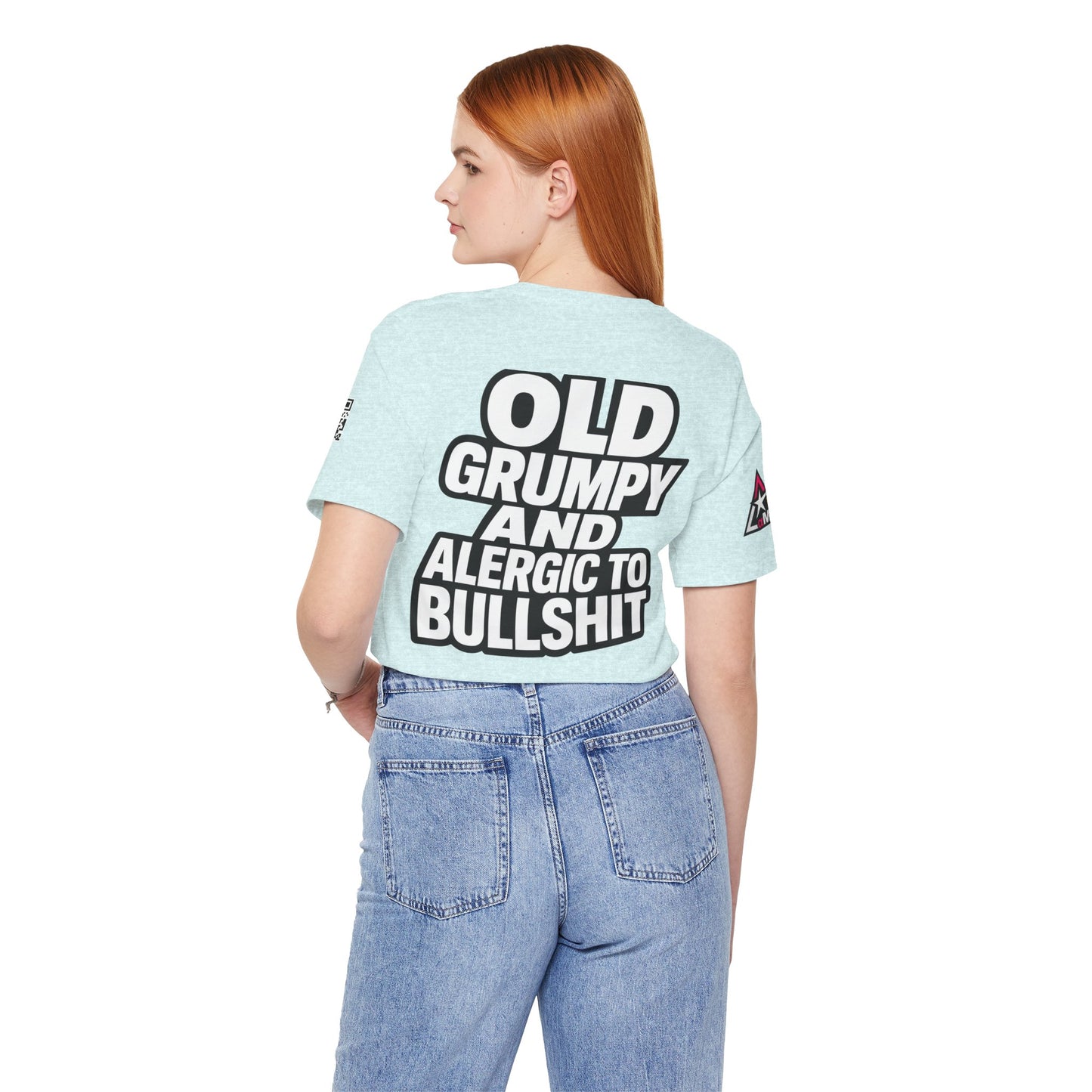 Old Grumpy & Allergic to Bullshit Graphic T-Shirt | Funny Sarcastic Tee