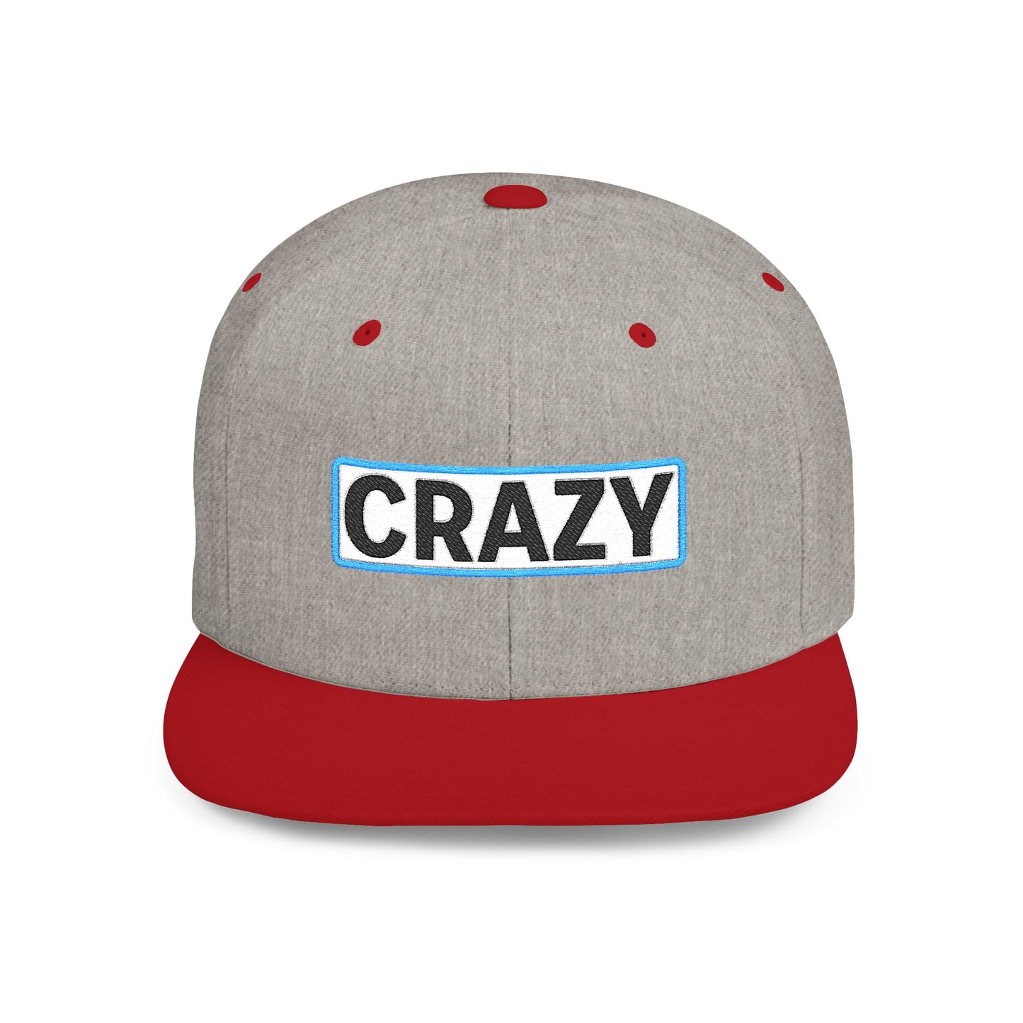 CRAZY Embroidered Snapback Hat | Funny Statement Cap | Bold Streetwear Flat Bill | Conversation Starter Gift