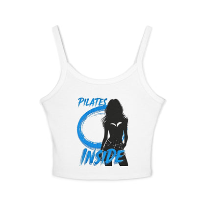 PILATES INSIDE | Funny Fitness Graphic Spaghetti Strap Tank Top | Pilates Lifestyle Streetwear