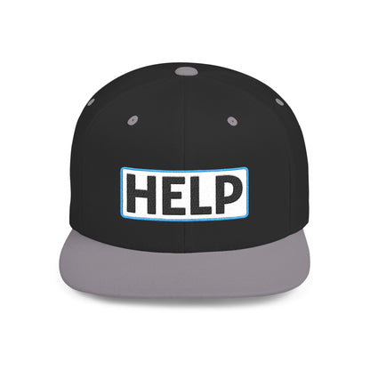 HELP Embroidered Snapback Hat | Funny Trucker Cap | Sarcastic Streetwear Hat | Festival & Everyday Cap Gift