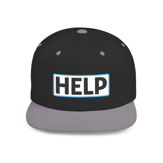 HELP Embroidered Snapback Hat | Funny Trucker Cap | Sarcastic Streetwear Hat | Festival & Everyday Cap Gift
