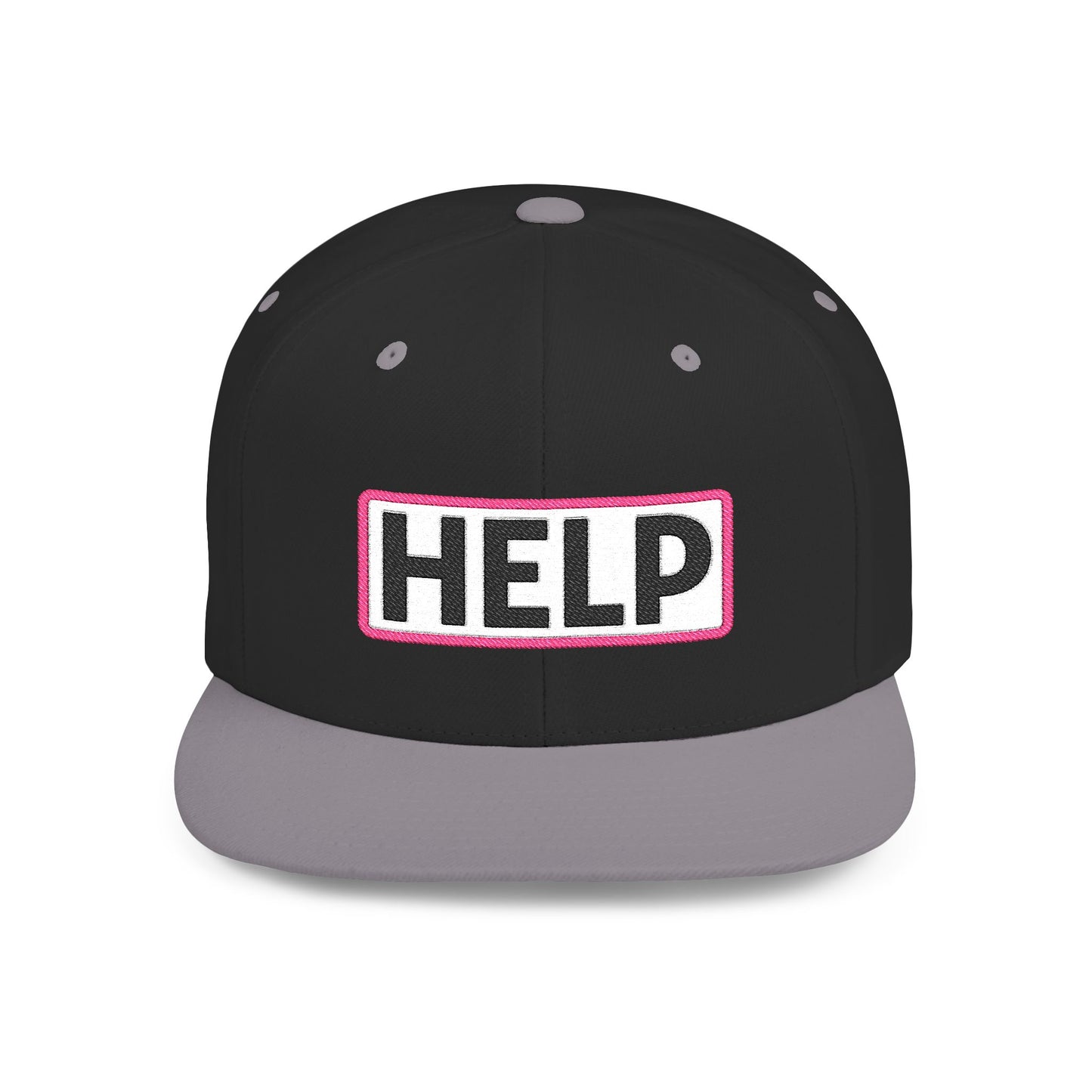HELP Embroidered Snapback Hat | Funny Trucker Cap | Sarcastic Streetwear Hat | Festival & Everyday Cap Gift