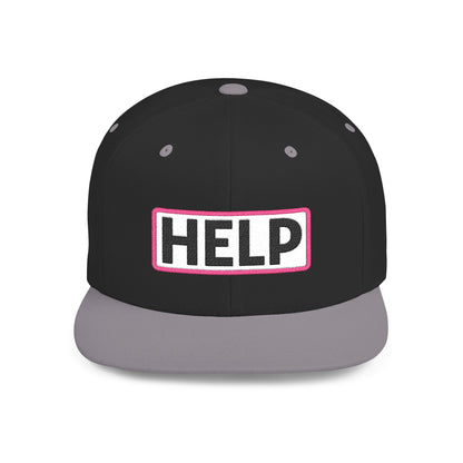 HELP Embroidered Snapback Hat | Funny Trucker Cap | Sarcastic Streetwear Hat | Festival & Everyday Cap Gift