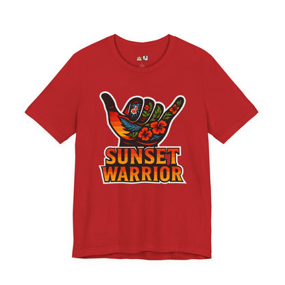 Sunset Warrior Shaka – Unisex Bold Streetwear Graphic Tee