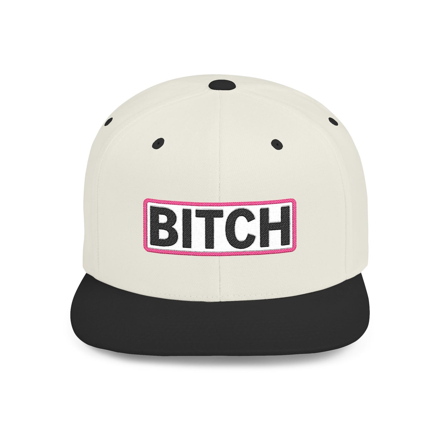 BITCH Embroidered Snapback Hat | Funny Statement Cap | Bold Streetwear Flat Bill | Conversation Starter Gift