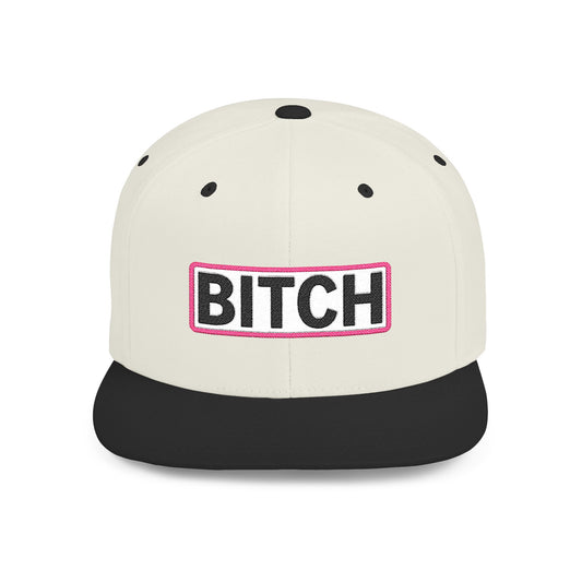 BITCH Embroidered Snapback Hat | Funny Statement Cap | Bold Streetwear Flat Bill | Conversation Starter Gift