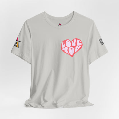 Love You Graphic T-Shirt | Heart Graphic Tee | Cute Retro Streetwear Shirt