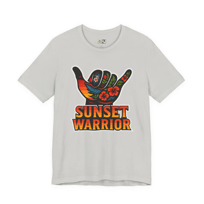 Sunset Warrior Shaka – Unisex Bold Streetwear Graphic Tee
