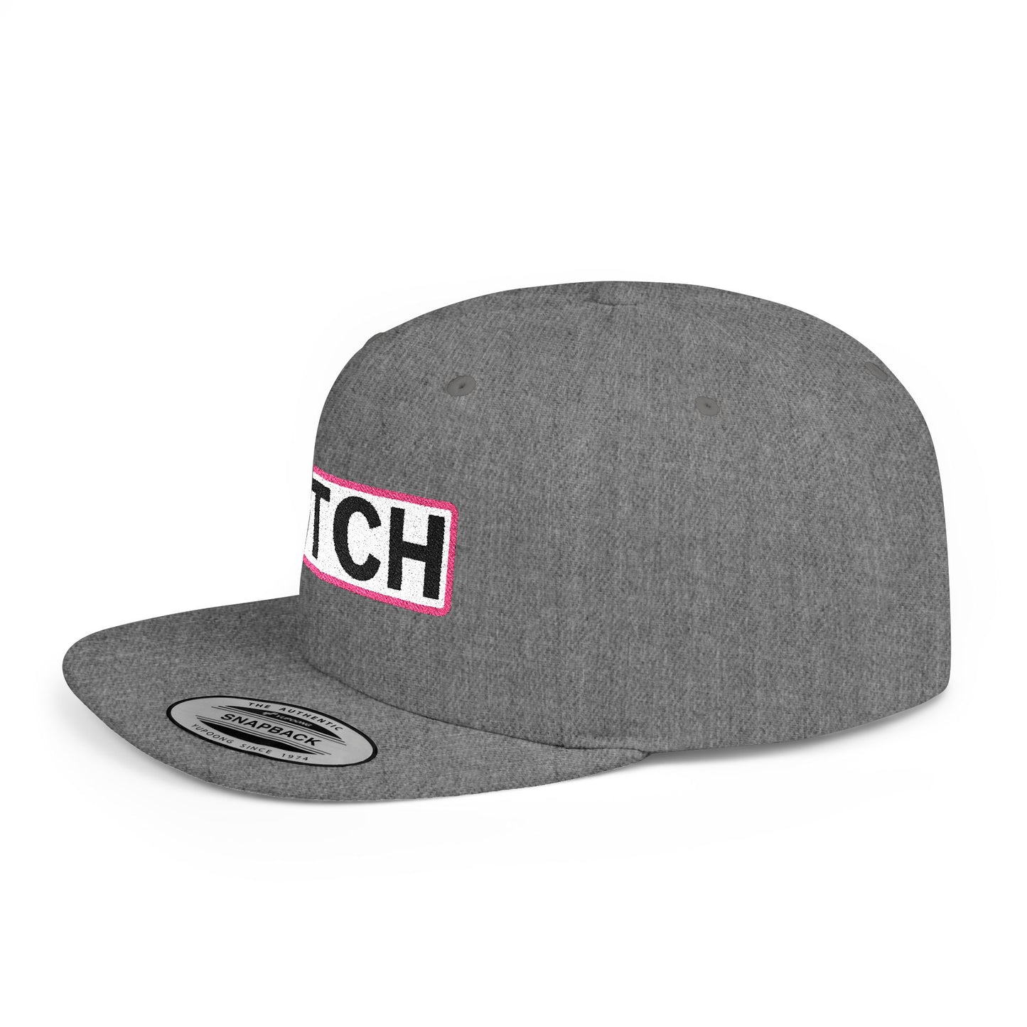 BITCH Embroidered Snapback Hat | Funny Statement Cap | Bold Streetwear Flat Bill | Conversation Starter Gift