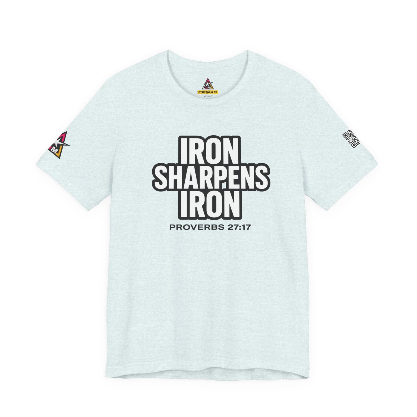 Iron Sharpens Iron Graphic T-Shirt | Proverbs 27:17 Christian Tee | Faith & Strength Streetwear