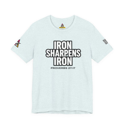 Iron Sharpens Iron Graphic T-Shirt | Proverbs 27:17 Christian Tee | Faith & Strength Streetwear