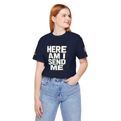 Here Am I, Send Me Graphic T-Shirt | Isaiah 6:8 Christian Tee | Faith Statement Shirt