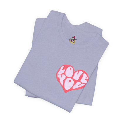 Love You Graphic T-Shirt | Heart Graphic Tee | Cute Retro Streetwear Shirt