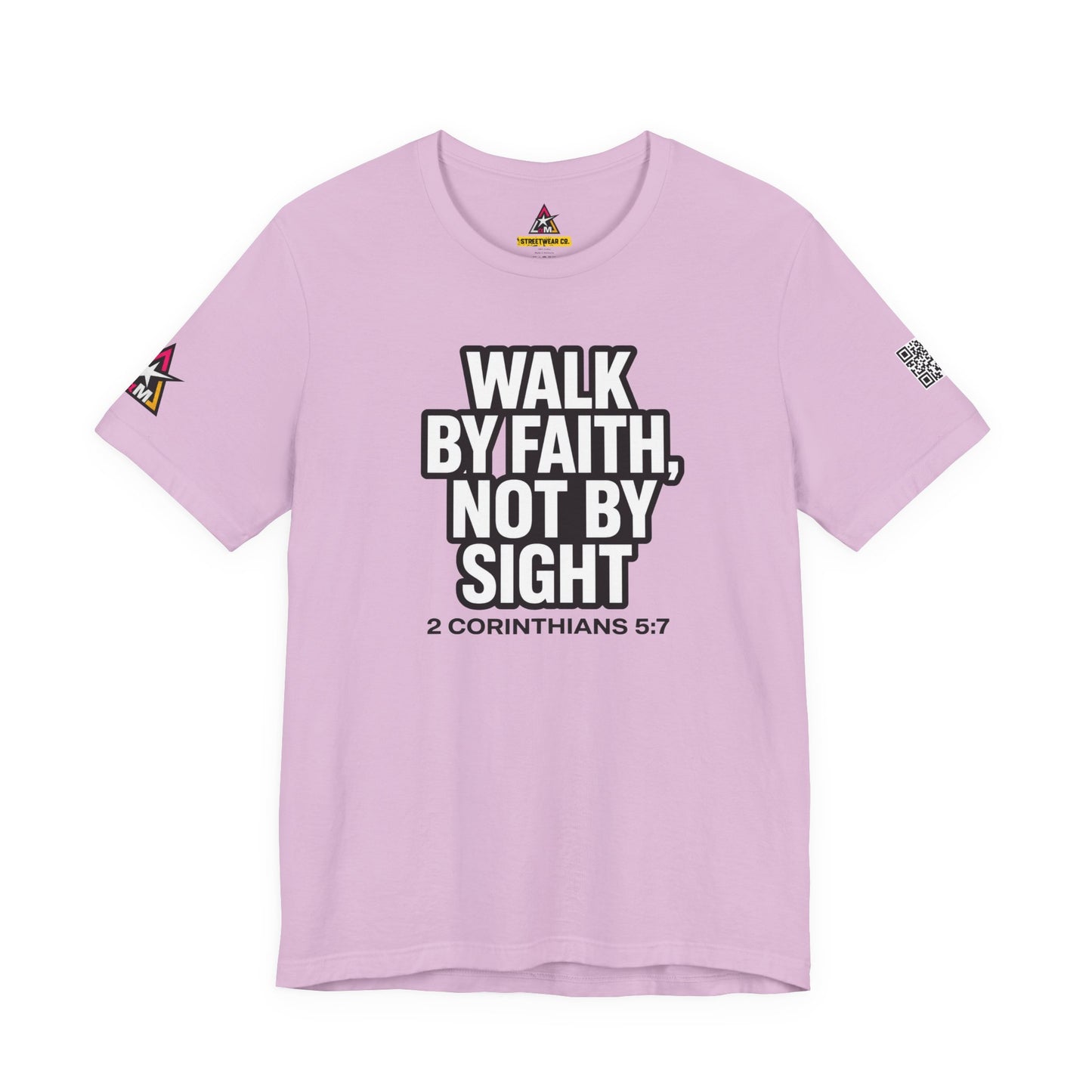 Walk by Faith, Not by Sight Graphic T-Shirt | 2 Corinthians 5:7 Christian Tee | Faith Streetwear