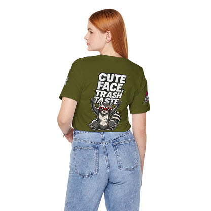 Cute Face, Trash Taste – Funny Raccoon Graphic Tee