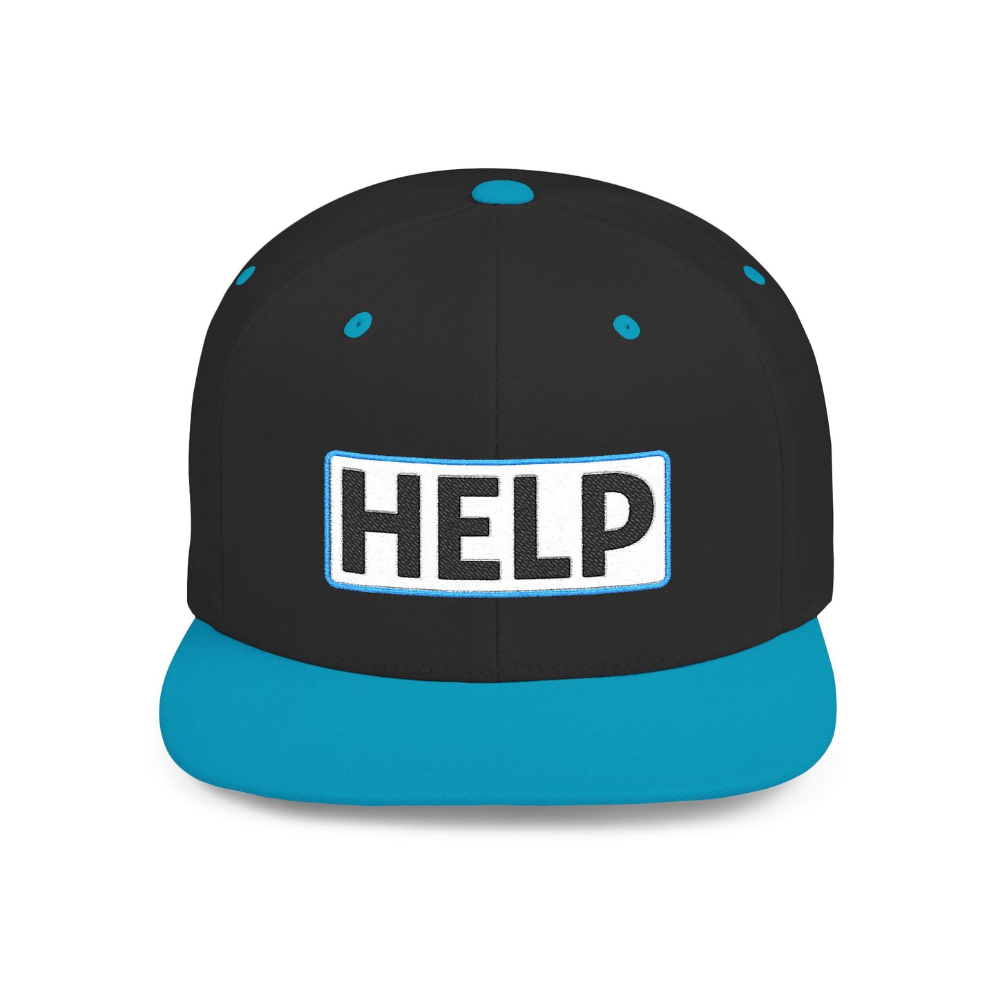 HELP Embroidered Snapback Hat | Funny Trucker Cap | Sarcastic Streetwear Hat | Festival & Everyday Cap Gift