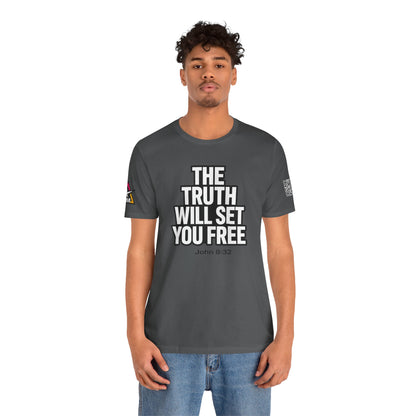 The Truth Will Set You Free Graphic T-Shirt | John 8:32 Christian Tee | Faith Streetwear Shirt