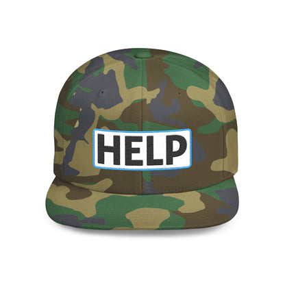 HELP Embroidered Snapback Hat | Funny Trucker Cap | Sarcastic Streetwear Hat | Festival & Everyday Cap Gift
