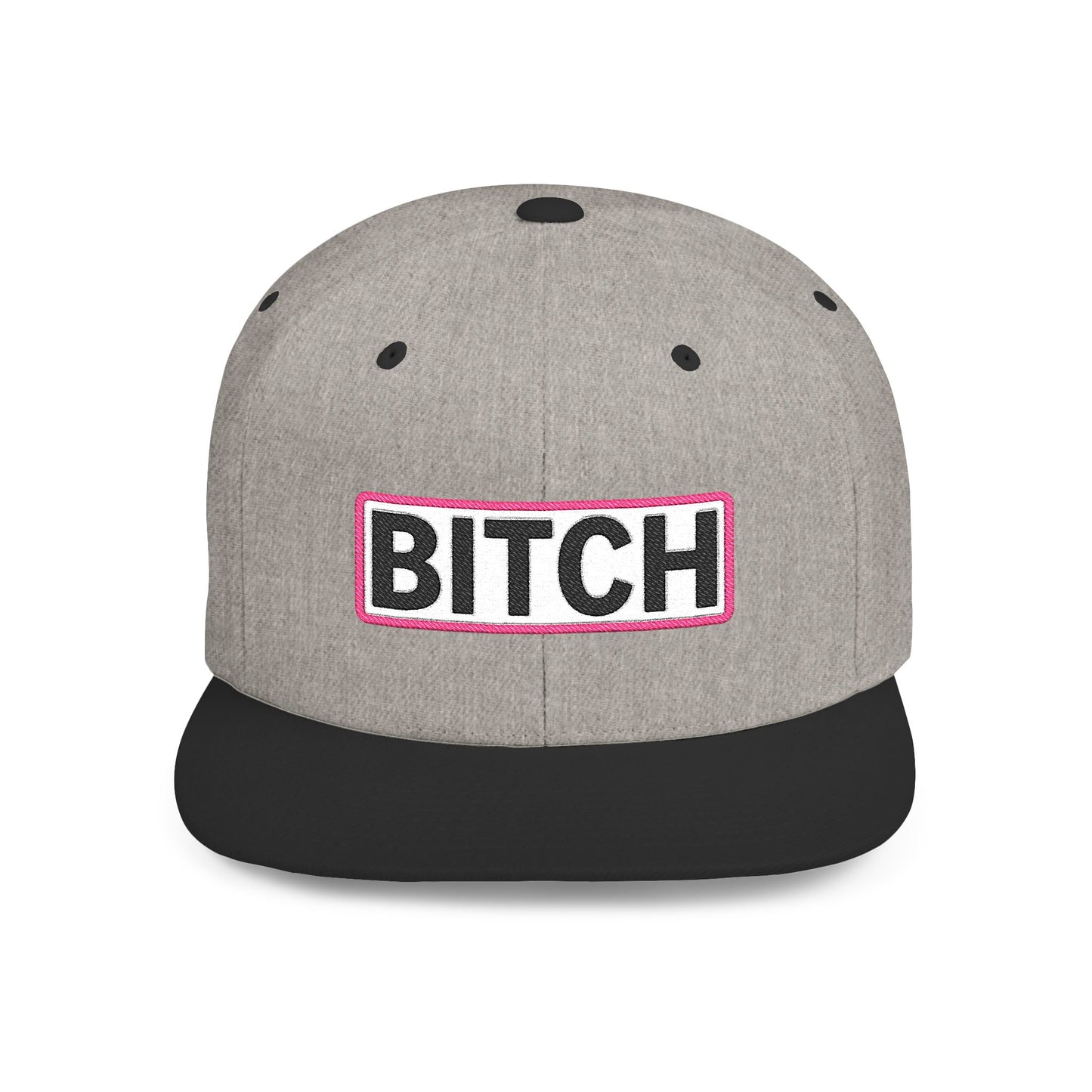 BITCH Embroidered Snapback Hat | Funny Statement Cap | Bold Streetwear Flat Bill | Conversation Starter Gift