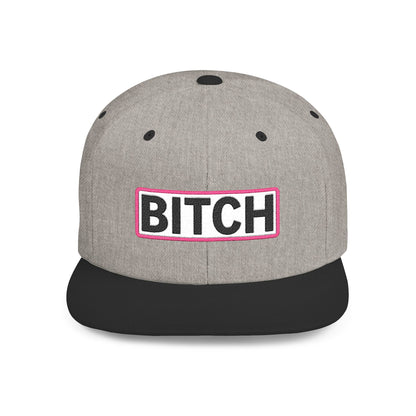 BITCH Embroidered Snapback Hat | Funny Statement Cap | Bold Streetwear Flat Bill | Conversation Starter Gift