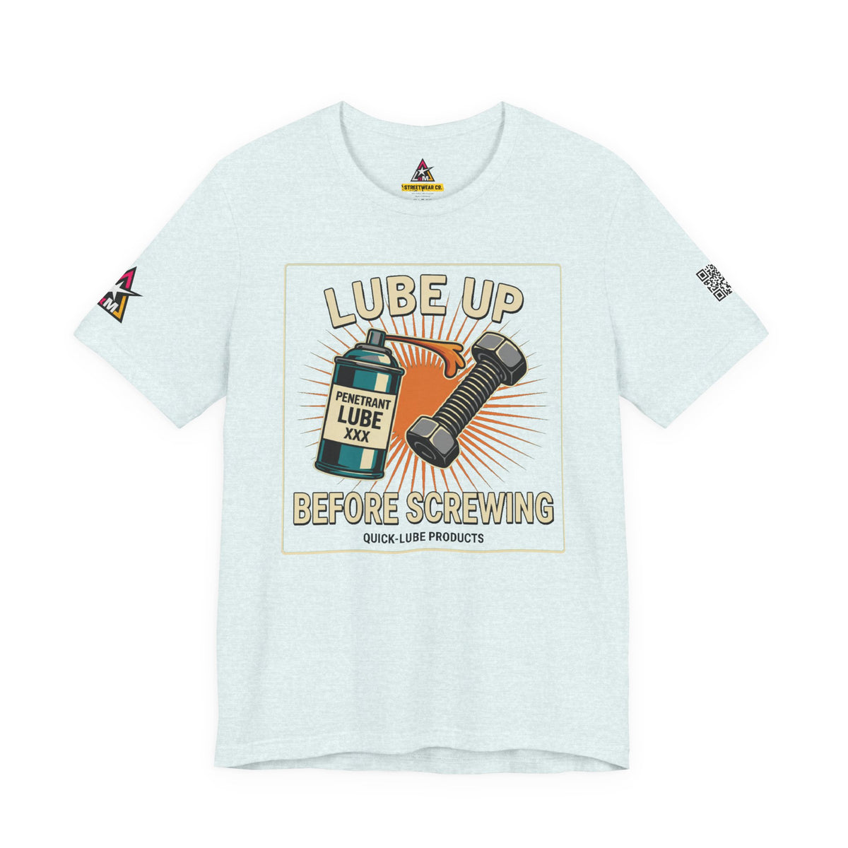 LUBE UP BEFORE SCREWING Graphic T-Shirt | Funny Mechanic Tee | Dirty Garage Humor Shirt | Vintage Automotive Tee