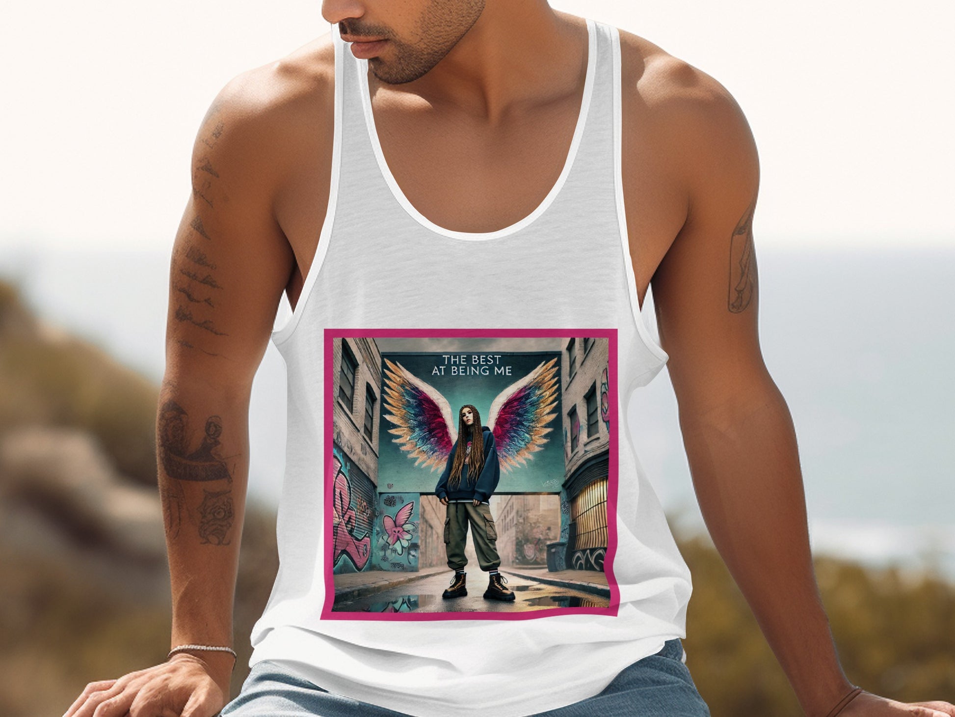 The Best At Being Me Colorful Graphic Tank Top product type