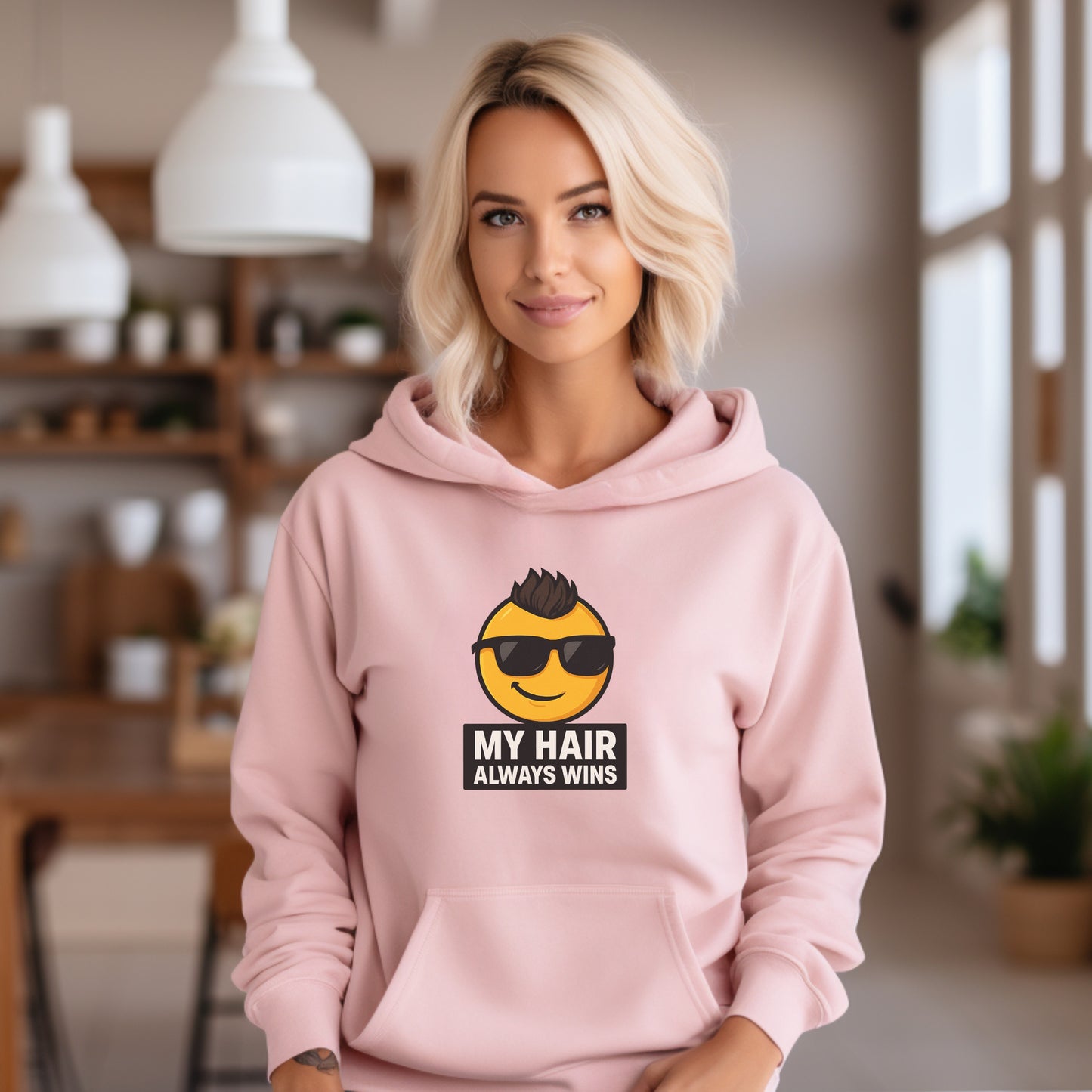 My Hair Always Wins Funny Hoodie product