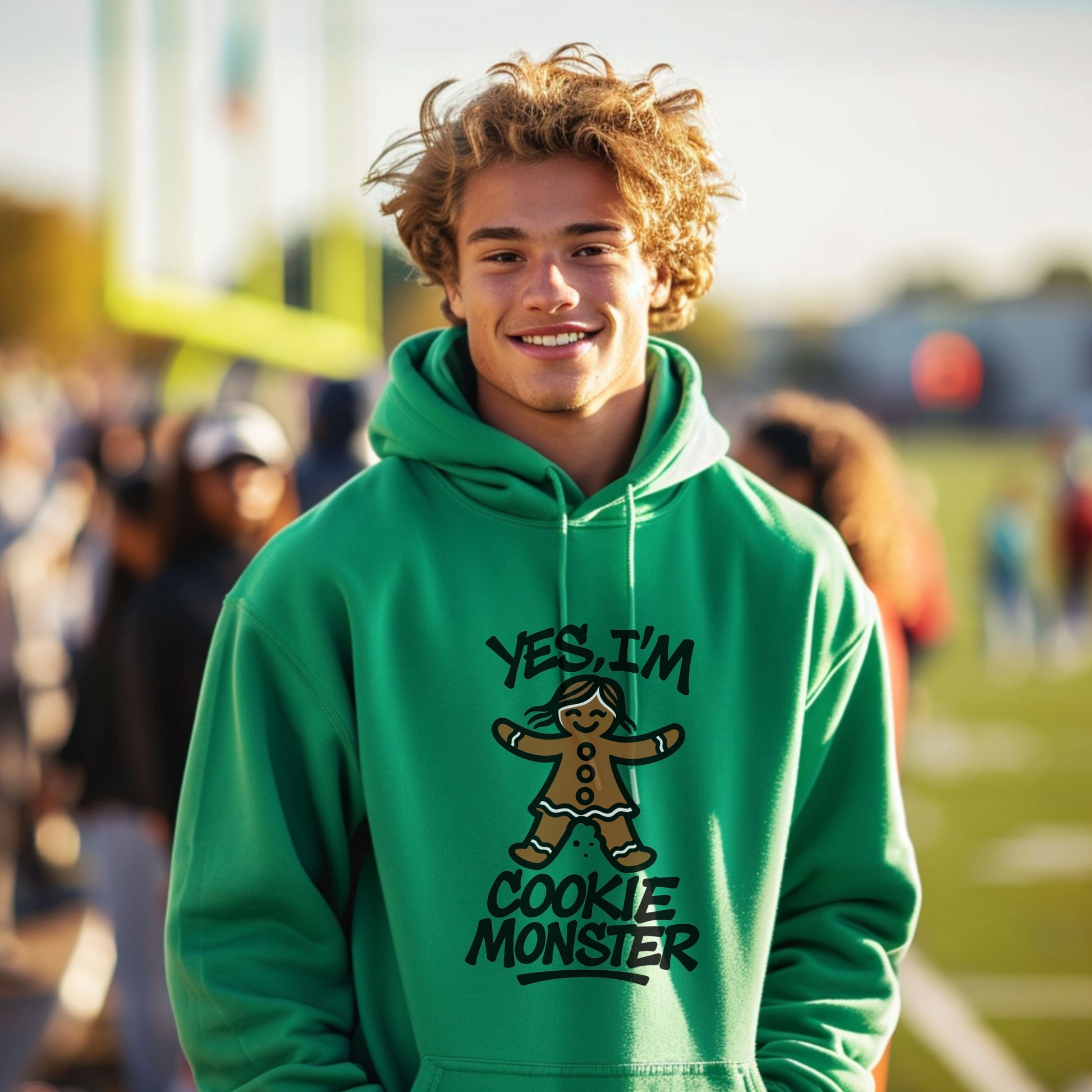 Yes I'm Cookie Monster Green Hoodie product