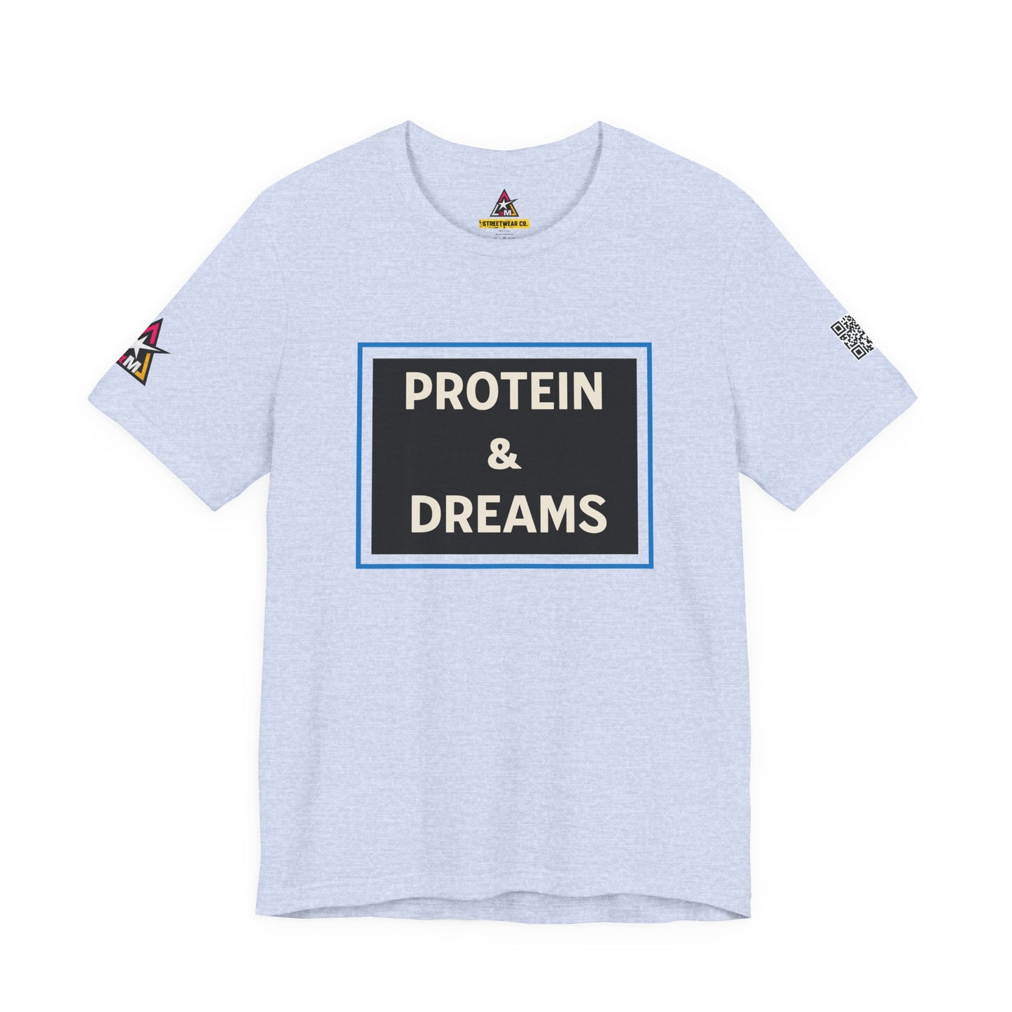 Protein & Dreams Graphic T-Shirt | Fitness Streetwear Tee | Gym Lifestyle Shirt